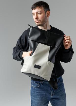 Чоловічий рюкзак ролл sambag rolltop x чорно-сірий2 фото