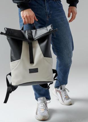 Чоловічий рюкзак ролл sambag rolltop x чорно-сірий8 фото