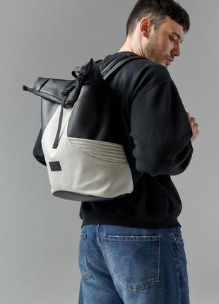 Чоловічий рюкзак ролл sambag rolltop x чорно-сірий3 фото