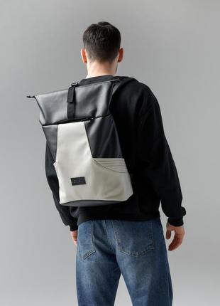 Чоловічий рюкзак ролл sambag rolltop x чорно-сірий1 фото