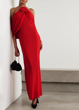 Платье magda butrym красное длинное с розой
