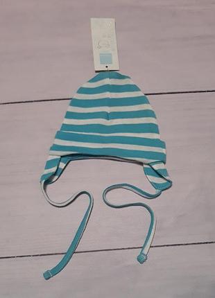 Шапка трикотажна одинарна на зав'язках тонка