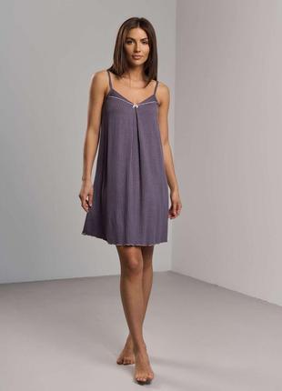 Вискозная рубашка, фиолетовая - мелкий горошек