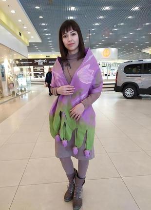 Нежный шарф "тюльпаны"