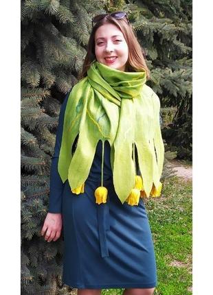 Палантин"жёлтые тюльпаны"