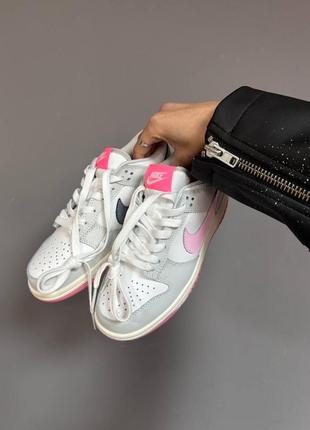 Nike sb dunk low « light grey / pink » premium6 фото