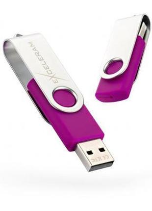 Usb флеш накопитель exceleram 32gb p1 series silver/purple usb 2.0 (exp1u2sipu32)