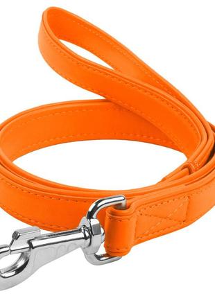 Поводок для собак кожаный waudog glamour, ш 18 мм, дл 122 см оранжевый