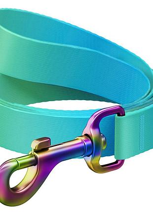 Поводок для собак нейлоновый waudog nylon recycled, градиент, s, ш 15 мм, дл 122 см голубой