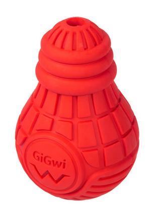 Игрушка для собак лампочка резиновая gigwi bulb rubber, резина, m, красная1 фото