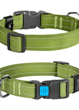 Ошейник для собак х/б тесьма collar брезент, пластиковый фастекс, m, ш 25 мм, дл 33-49 см