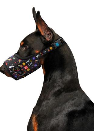 Намордник для собак waudog nylon, рисунок "nasa", пластиковый фастекс, размер №2, о 19-26 см3 фото