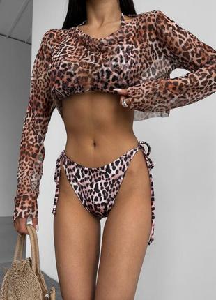 Леопардовая пляжная накидка сетка