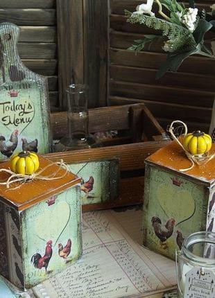 Набор в стиле кантри с курочками да петушками