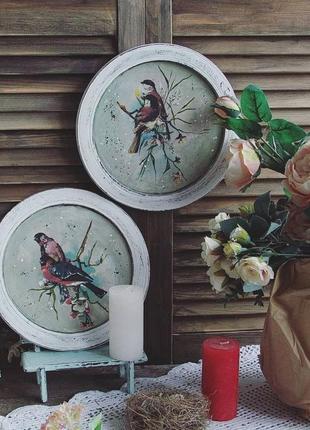 Тарелки панно с птицами
