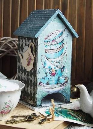 Чайный домик бирюзовый в стиле алисы1 фото