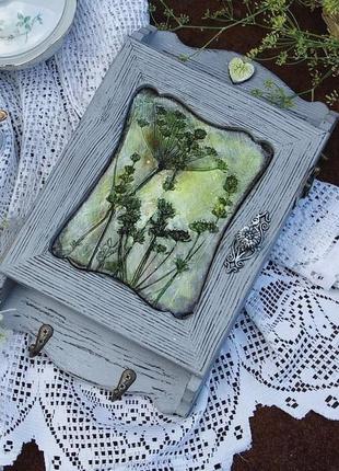 Эко ключница с оттиском трав