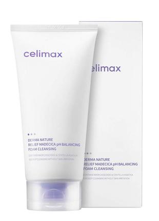 Пенка для умывания celimax derma nature relief madecica ph balancing foam cleansing 150 мл