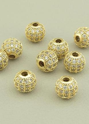 Вставка фіаніт 8х8мм.(позолота 18к)