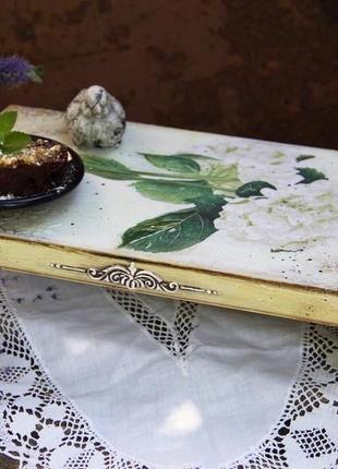 Міні стол , підставка, вінтаж і гортензія