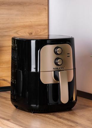 Аэрофритюрница электрическая 1400вт аэрогриль 6.5л  механическое управление sokany