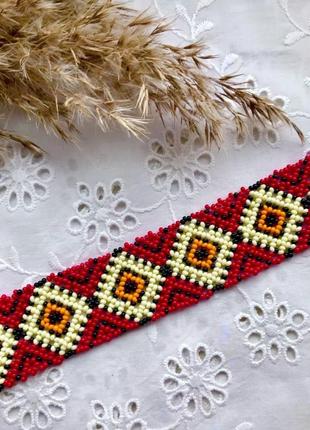 Силянка червона з геометричним орнаментом гердан