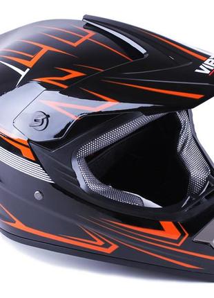 Шлем мотоциклетный кроссовый md-905 virtue (черно-оранжевый, size l)