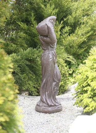 Садова скульптура дама зі глечиком червоний граніт 84х23х29 см гранд презент сспг00884-1 червоний4 фото