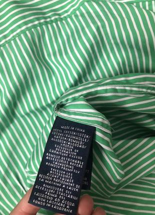 Рубашка оверсайз сорочка в полоску ральф лорен поло ralph lauren спорт блузка блузочка базовая базова белая зелена зеленая коттоновая хлопок олд мани7 фото