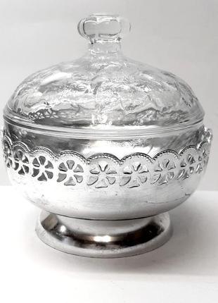 Подставка под вазу, ажурная ваза ссср, блестящий алюминий серебряного цвета3 фото
