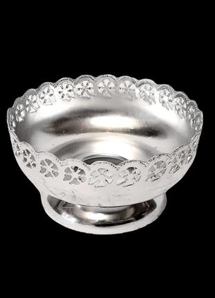 Подставка под вазу, ажурная ваза ссср, блестящий алюминий серебряного цвета4 фото