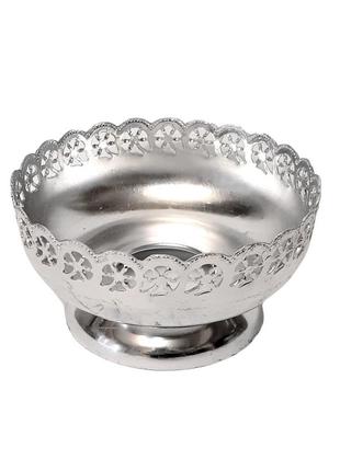 Подставка под вазу, ажурная ваза ссср, блестящий алюминий серебряного цвета5 фото