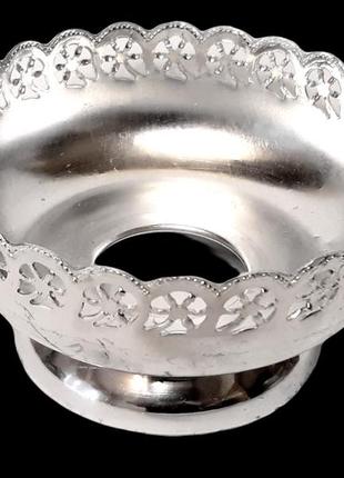Подставка под вазу, ажурная ваза ссср, блестящий алюминий серебряного цвета6 фото