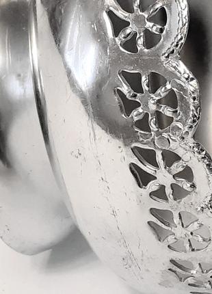 Подставка под вазу, ажурная ваза ссср, блестящий алюминий серебряного цвета8 фото