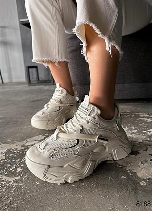 Кроссовки женские lurd беж экокожа материал: экокожа