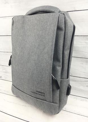 Рюкзак противоударный для ноутбука 15,6" с usb, серый цвет ( код: ibn010s )4 фото