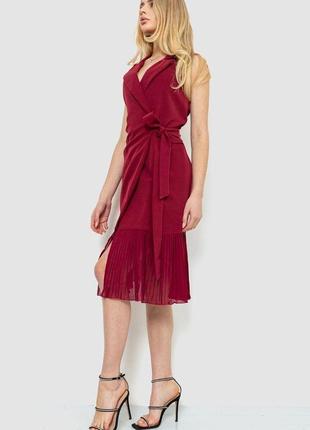 Платье нарядное однотонное, цвет бордовый, 214r3283 фото