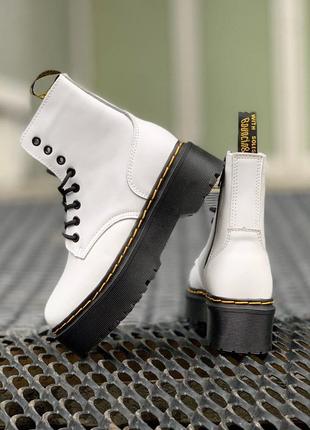 Теплі черевики на платформі dr. martens jadon white хутро, мартинсы1 фото