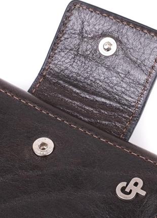 Люксовий гаманець із безліччю відділень із якісної натуральної шкіри grande pelle 22574 коричневий5 фото