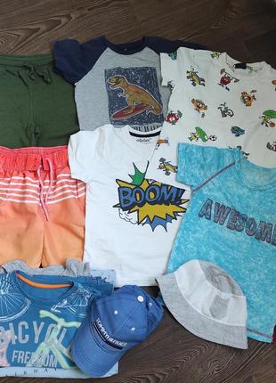 Лот речей на літо: футболки, шорти,панама+подарунок1 фото