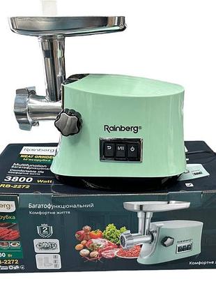 Мясорубка электрическая rainberg 3800w с насадками и реверсом rb-2272
