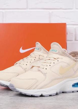 Кросівки жіночі шкіряні nike air max beige and blue sky найк бежеві1 фото