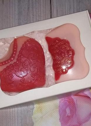 Сувенирное мыло: набор сердечко-дама и клатч