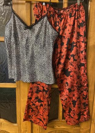 Пижама домашней одежды р. eur 48 укр.54 леопардовый и цветочный принт