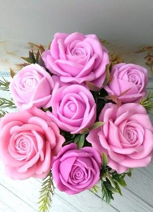 Сувенірна мило: композиція з 7 троянд2 фото