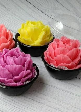 Сувенирное мыло: махровый тюльпан в круглой коробочке