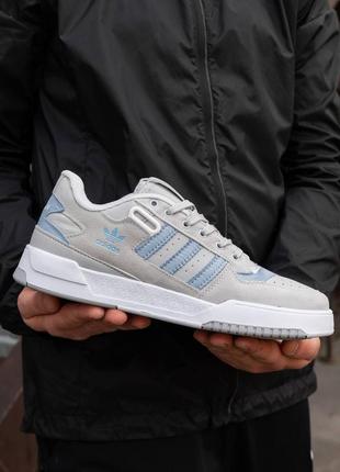 Чоловічі кросівки адідас форум лоу / adidas forum low grey light blue