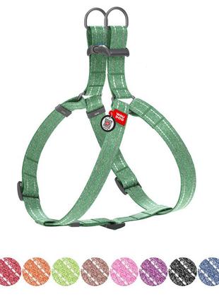 Шлея из восстановленного хлопка waudog re-cotton с qr паспортом, светоотражающая, пластиковый фастекс, m, ш 20