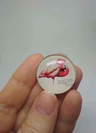 Фламинго стеклянный кабошон1 фото