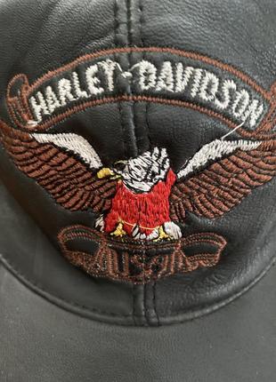 Шкіряна кепка бейсболка harley-davidson  💯 шкіра ягня2 фото